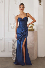 DAWSON GOWN - STRETCH SATIN DRESS