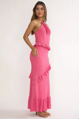 NADIA HALTER MAXI DRESS - FUCHSIA PINK