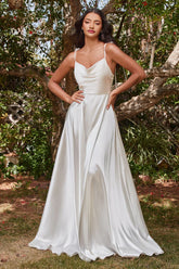 Lottie Gown - Off White - SATIN A-LINE DRESS