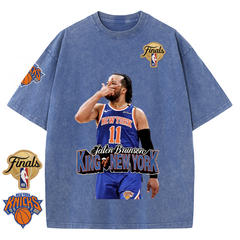 NY Basketball Vintage Washed Finals Premium Patch Tee