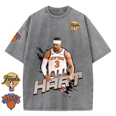 NY Basketball Vintage Washed Finals Premium Patch Tee