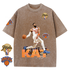 NY Basketball Vintage Washed Finals Premium Patch Tee