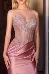 PROVENCE GOWN - DROP WAIST BEADED CORSET DRESS