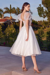 Jane Midi Dress - Off-White Glitter Tulle Dress