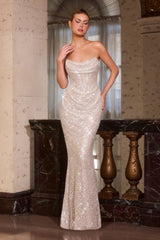 Ashton Gown - Sequin Mesh Evening Dress