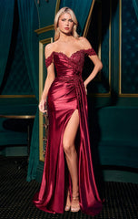 CHARIS GOWN - LACE CORSET SATIN DRESS