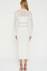 Jessa Crochet Midi Dress - White
