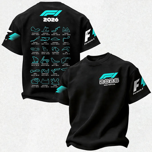 F1 2026 Calendar Printed Oversized Unisex T-shirt