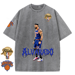 NY Basketball Vintage Washed Finals Premium Patch Tee