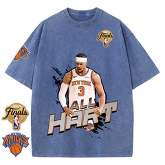 NY Basketball Vintage Washed Finals Premium Patch Tee