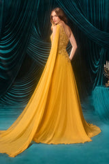 A1495 - Julia Jeweled Chiffon Gown - Andrea & Leo
