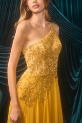 A1495 - Julia Jeweled Chiffon Gown - Andrea & Leo