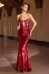 Zaire Gown - Sequin Mermaid Dress with Crystal Beading