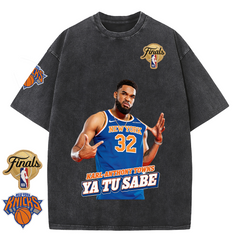 NY Basketball Vintage Washed Finals Premium Patch Tee