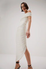 Misha Keoni Slinky Jersey Midi Dress - Ivory