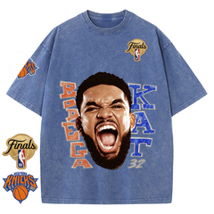NY Basketball Vintage Washed Finals Premium Patch Tee