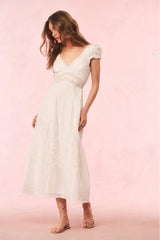 Suvi Cotton Midi Dress - White