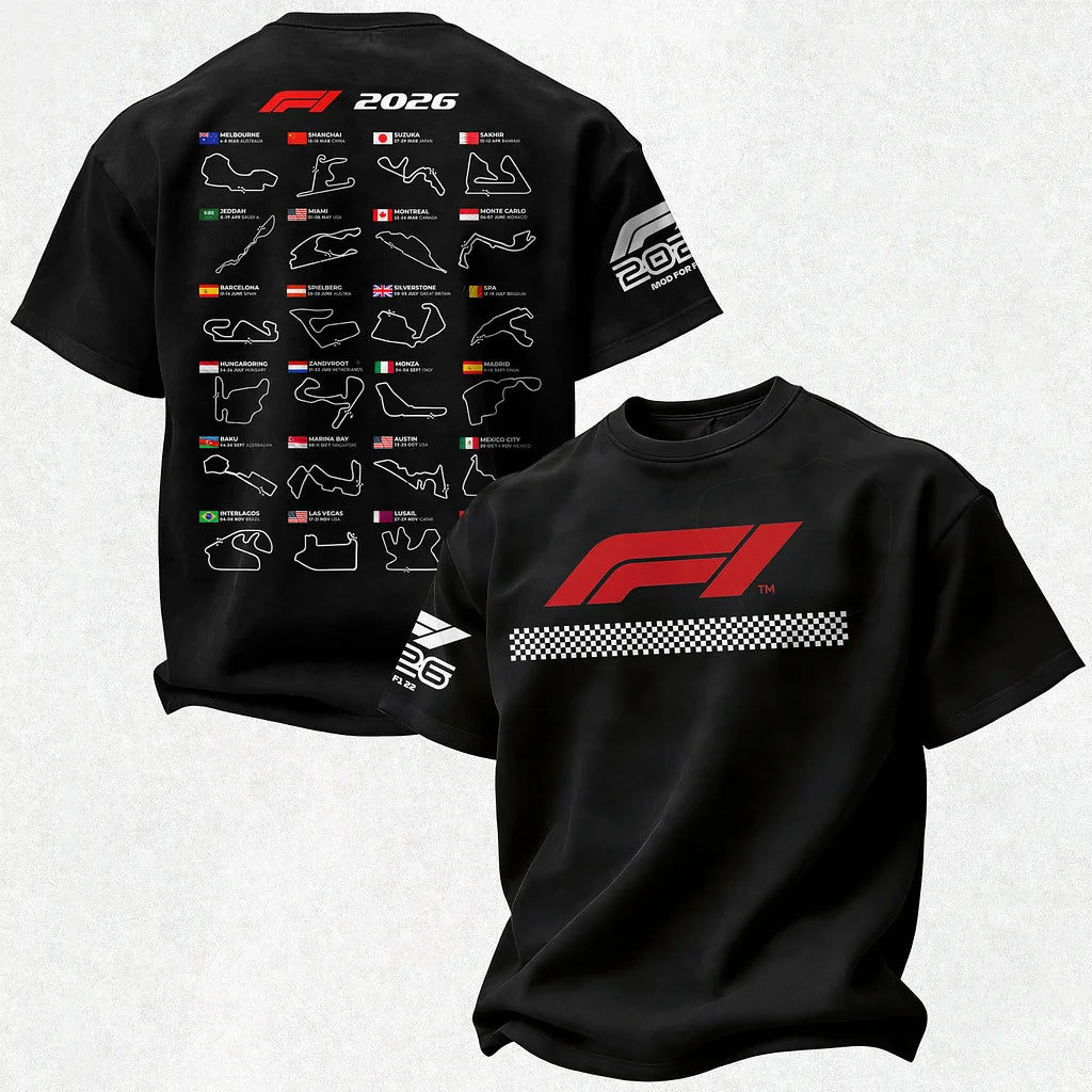 2026 F1 World Championship Printed Oversized Unisex T-shirt