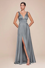 Kinsley Gown - Soft Satin A-line Dress