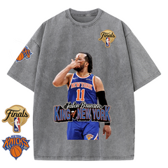 NY Basketball Vintage Washed Finals Premium Patch Tee