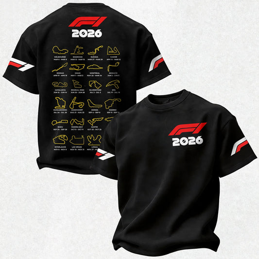 F1 2026 Calendar Printed Oversized Unisex T-shirt